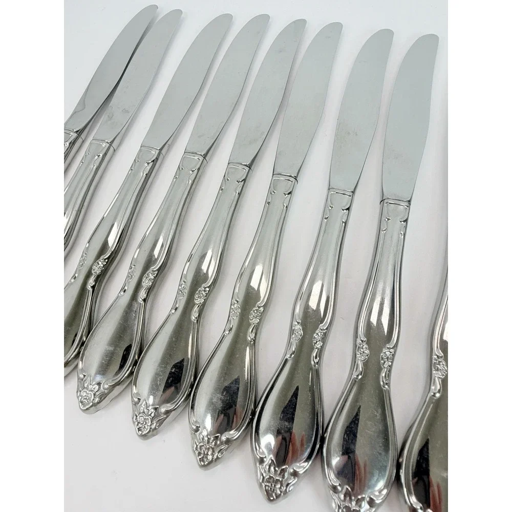 Oneida CHATEAU 10 Dinner Knives Oneidacraft DELUXE Stainless Flatware